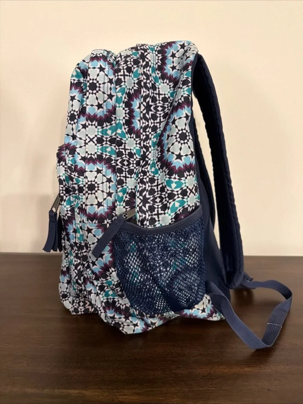 TranSport by JanSport Backpack Navy Moonshine Moroccan Pattern Stylish Read